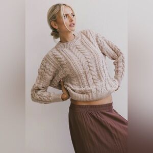 Bohme Annie Cable Knit Sweater in Taupe